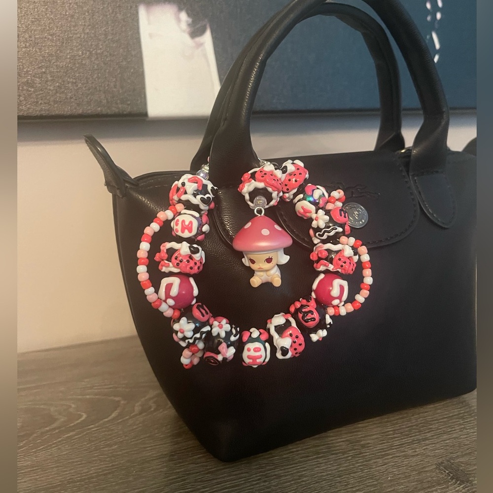 Handmade Bag charm with Pop Mart Pop bean Molly